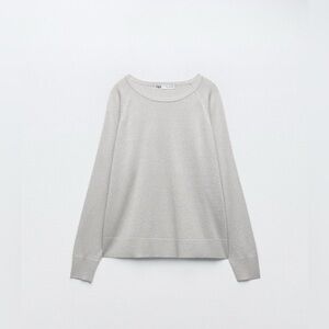 Zara METALLIC THREAD KINIT SWEATER
